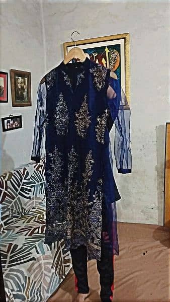 embroidery kurti in shafoon 2