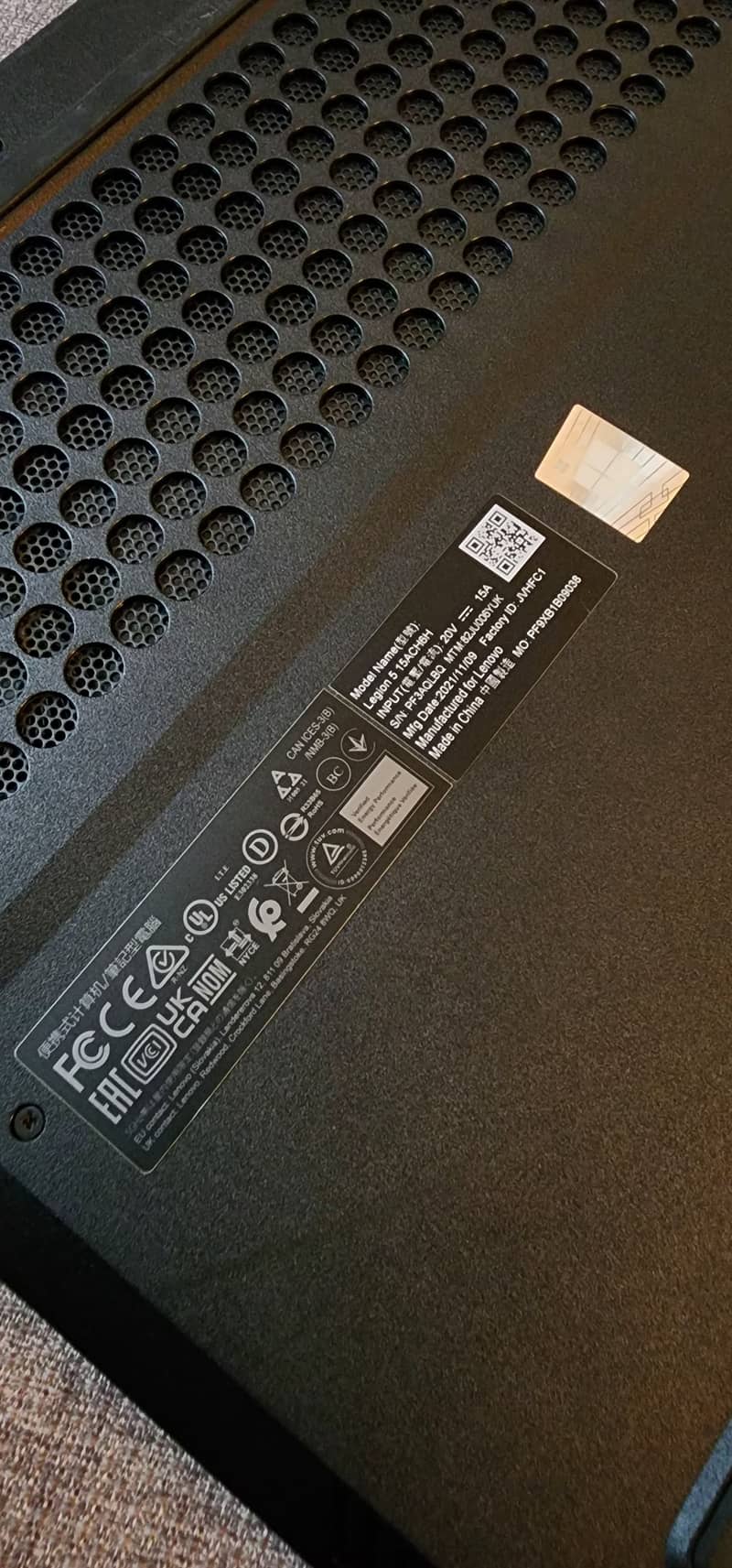 Lenovo Legion 5 Laptop RTX 3060 7