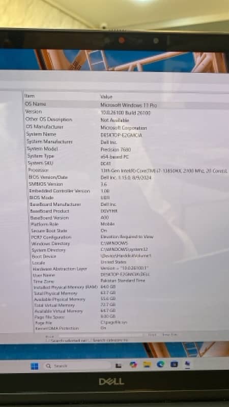 DELL PRECISION 7680 Workstation - 13th gen i7-13850HX vPro, 64GB/2TB/6 7