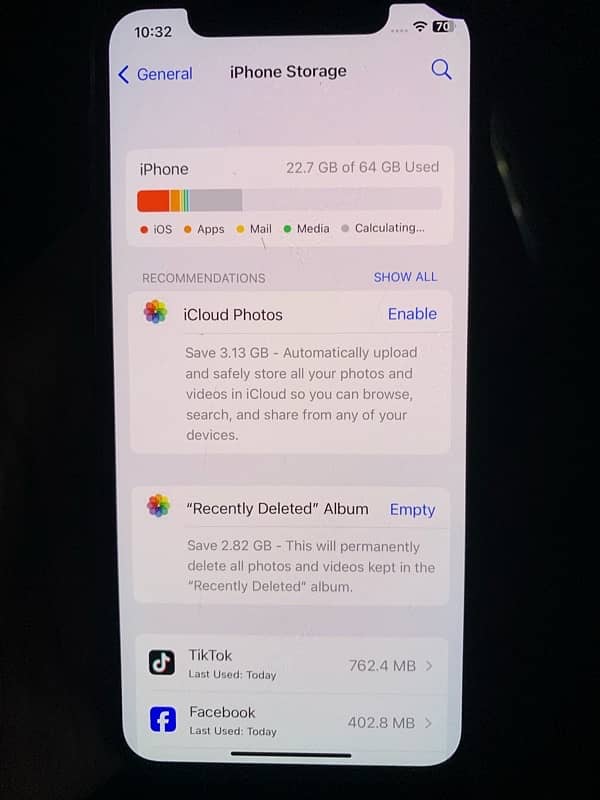 iPhone X 64gb fu 8