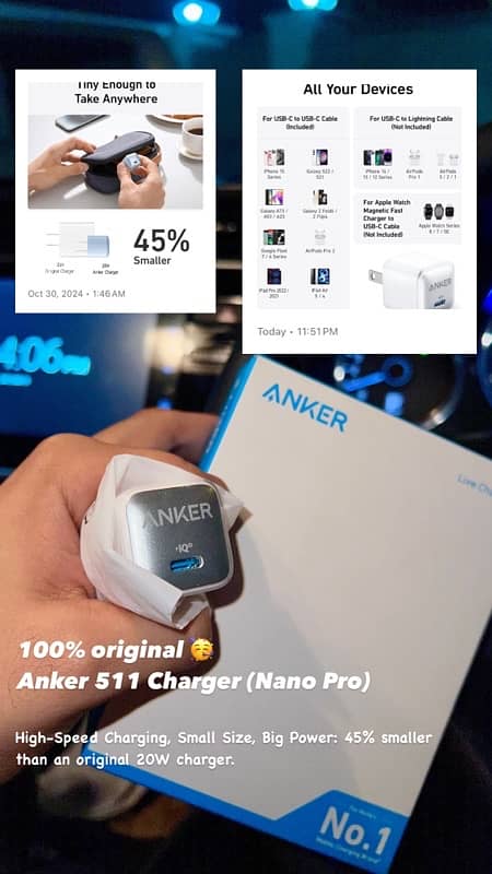 Anker 511 Charger (Nano Pro) for iPhone 20w 0