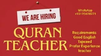 Male Quran teacher required