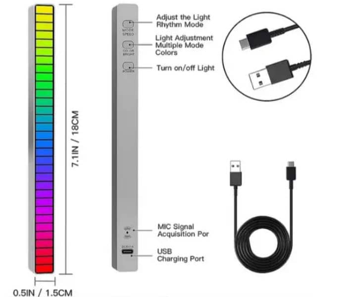 Rhythm LED lights bar / RGB light bar synchronize with music 2