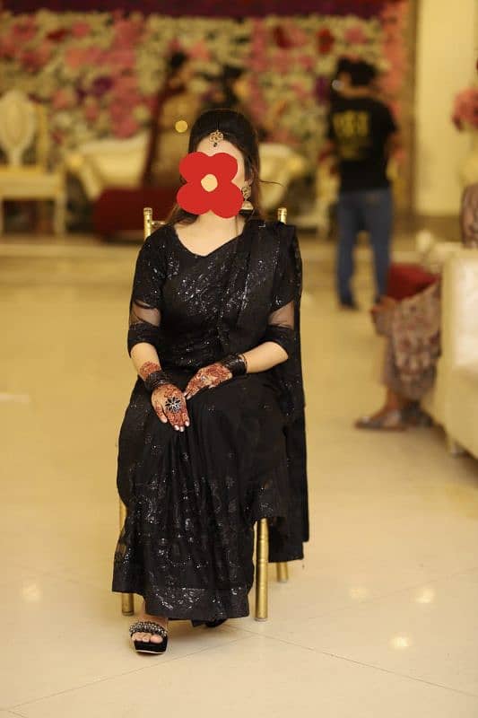 black saree only 2 hours used 1