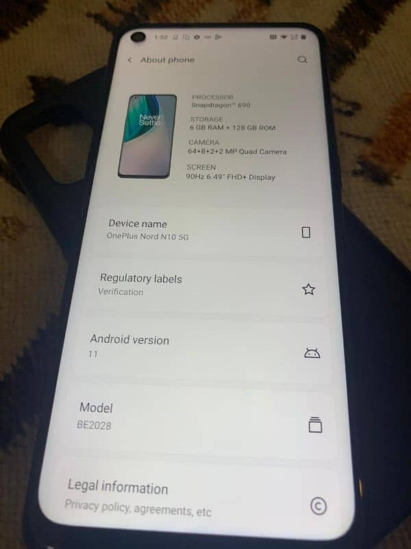 oneplus nord10 6+2 128 5G 2