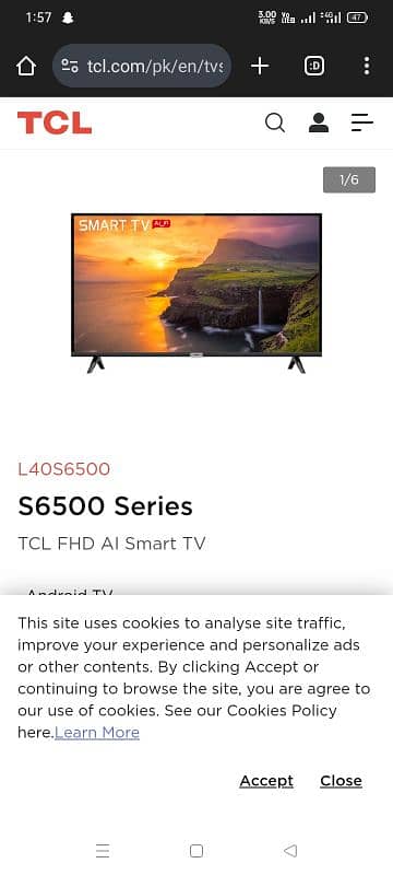 Tcl 40" inch 40s6500 1