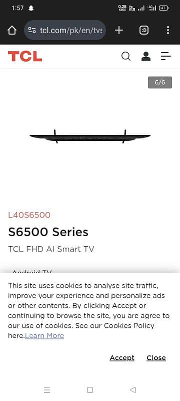 Tcl 40" inch 40s6500 2