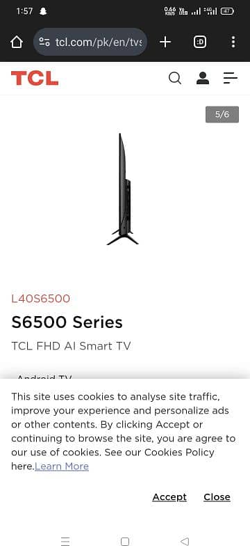 Tcl 40" inch 40s6500 4