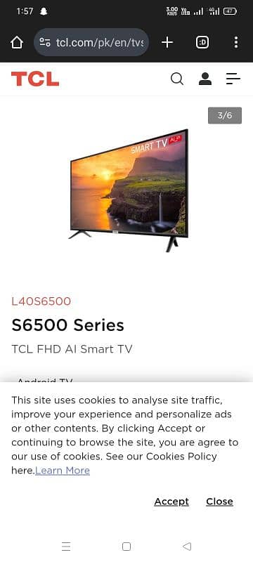 Tcl 40" inch 40s6500 6