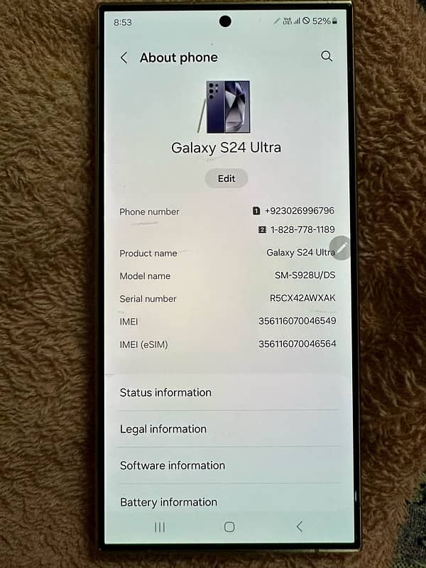 samsung galaxy s24 Ultra CP i. D sim working 0