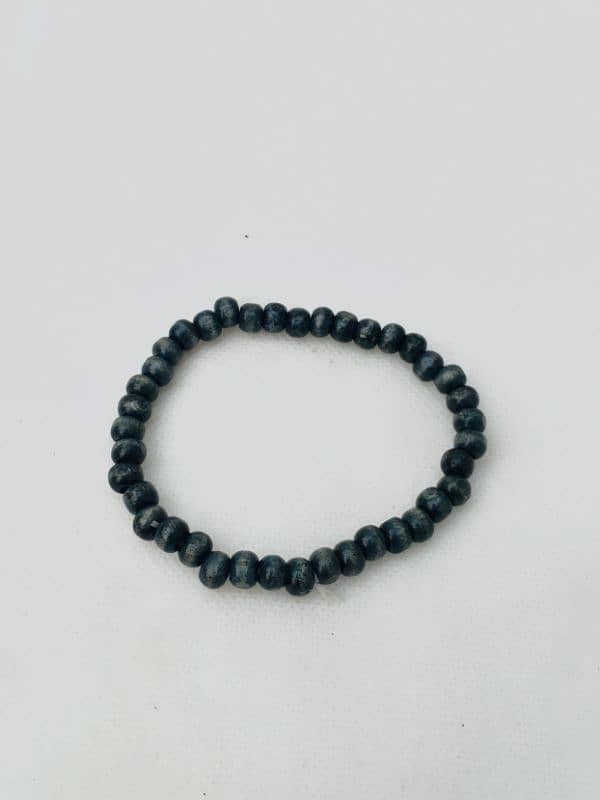 2 Adjustable Black Beads Stretch Bracelets for Men Boys, and Women 7