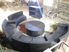 08 seater ratan sofa with big center table and 01 bar