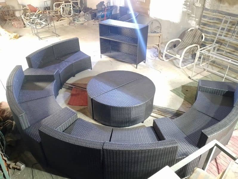 08 seater ratan sofa with big center table and 01 bar 0