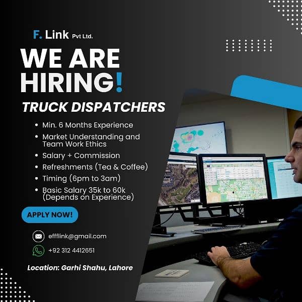 Experienced Truck Dispatchers and Sales Representative Required 0