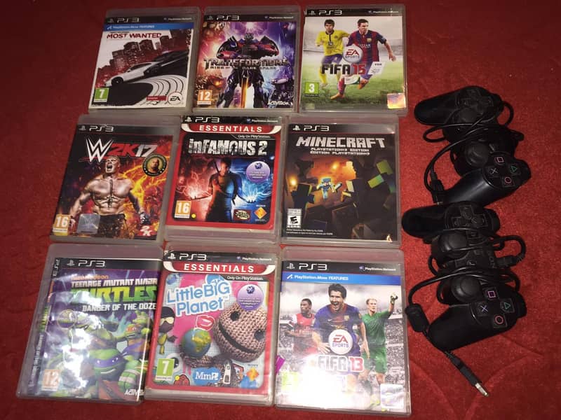 Ps3 9 Games with 2 controllers 0