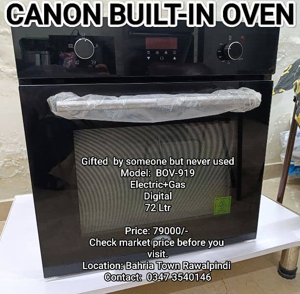 CANON BUILTIN OVEN IN ALMOST NEW CONDITION 0