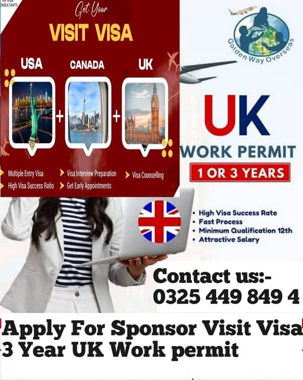 Visit visa ( UK+ CANADA+ USA) & 3 Year Uk Work permit 0