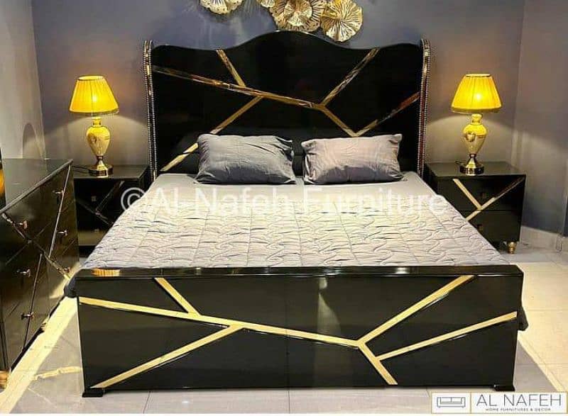 double bed set, king size bed set, sheesham wood bed set, furniture, 7