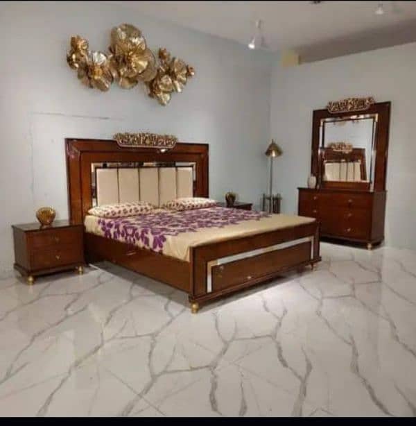 double bed set, king size bed set, sheesham wood bed set, furniture, 10