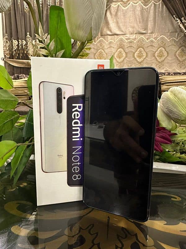 Redmi note 8 pro with cover and protector 0