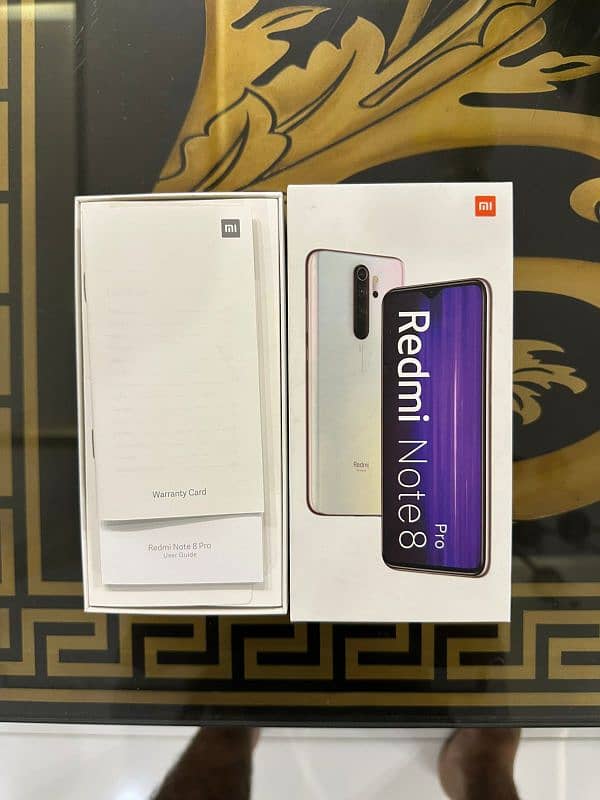 Redmi note 8 pro with cover and protector 1