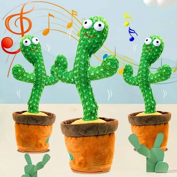 Dancing Cactus Toy Repeat Talking USB Charging Can Sing Record 0