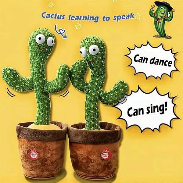 Dancing Cactus Toy Repeat Talking USB Charging Can Sing Record 2