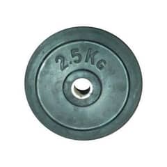 2.5 kg plate and 6 kg kettle bell .