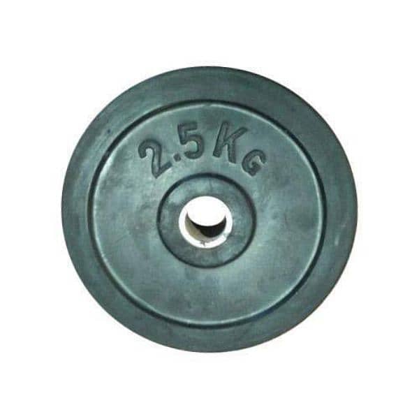 2.5 kg plate and 6 kg kettle bell . 0