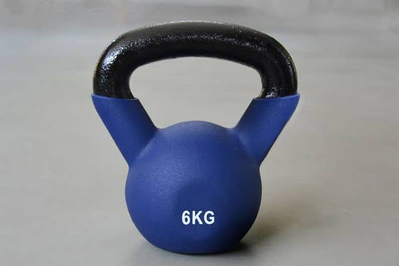 2.5 kg plate and 6 kg kettle bell . 3