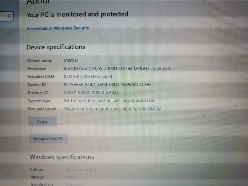 Lenovo core i5 gen4th 8