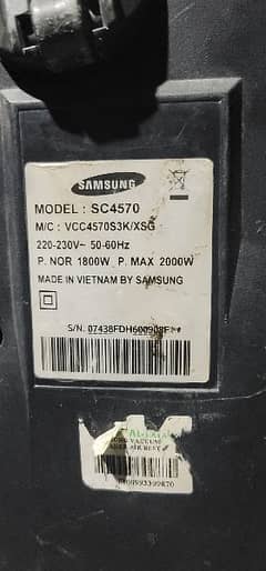 SAMSUNG VACCUME CLEANER FOE SALE