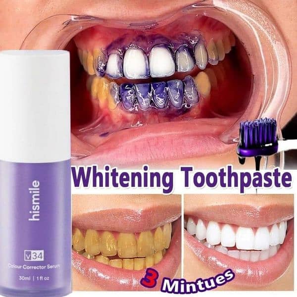 v34 colour corrector serum toothpaste purple 2