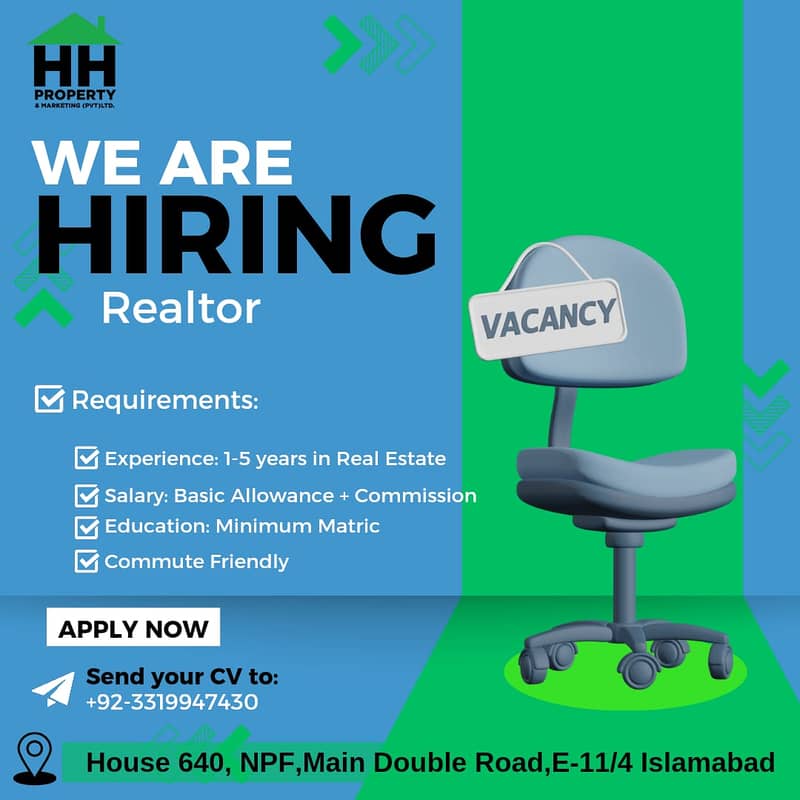 We are Hiring Realtor (Property Dealer) 0