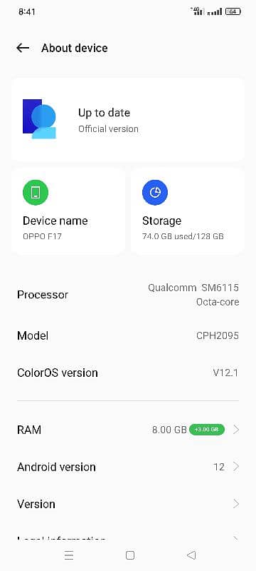 OPPO f17 Condition 10/10, Storage 8/128 5