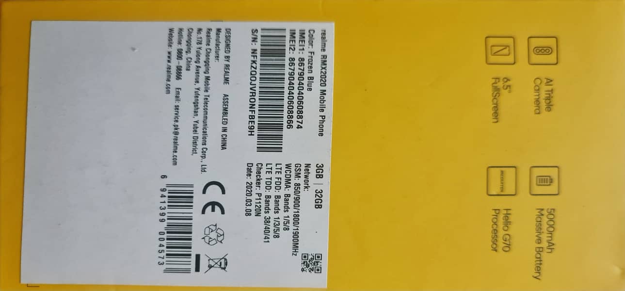 Realme C3,5000mah battery AI camera 5