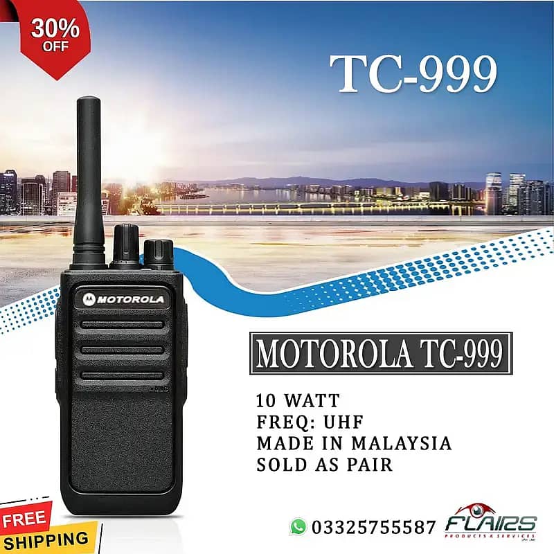 Motorola TC-999 walkie talkies 10Watt, Dual band radio pair long ran 0