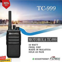 Motorola TC-999 walkie talkies 10Watt, Dual band radio pair long rang