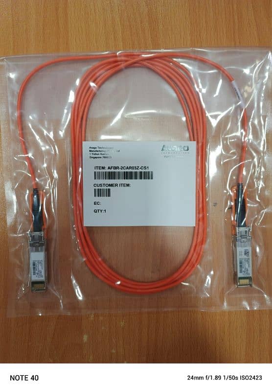 Avago SFP 10G 3 Metre DAC cable Fiber Optic Cable 0