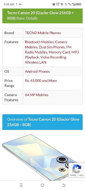 Tecno  camon 20 Brand new set 16GB & 256GB 11