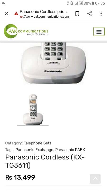 ORIGINAL Panasonic 3611 Cordless Phone Free delivery all Pakistan 1