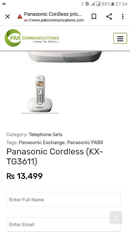 ORIGINAL Panasonic 3611 Cordless Phone Free delivery all Pakistan 3