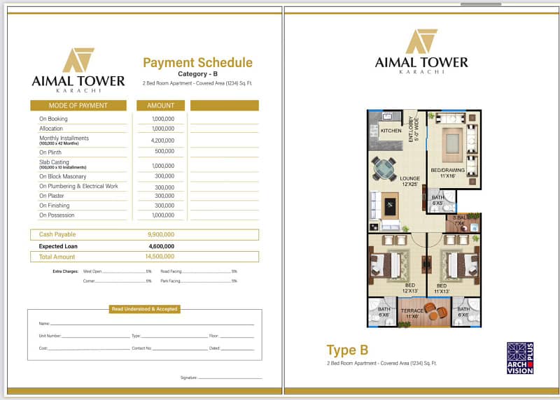 Prime Location AIMAL TOWER APPARTMENT For Sale In The Perfect Location Of GULISTAN-E-JOHAR VIP BLOCK 17 8