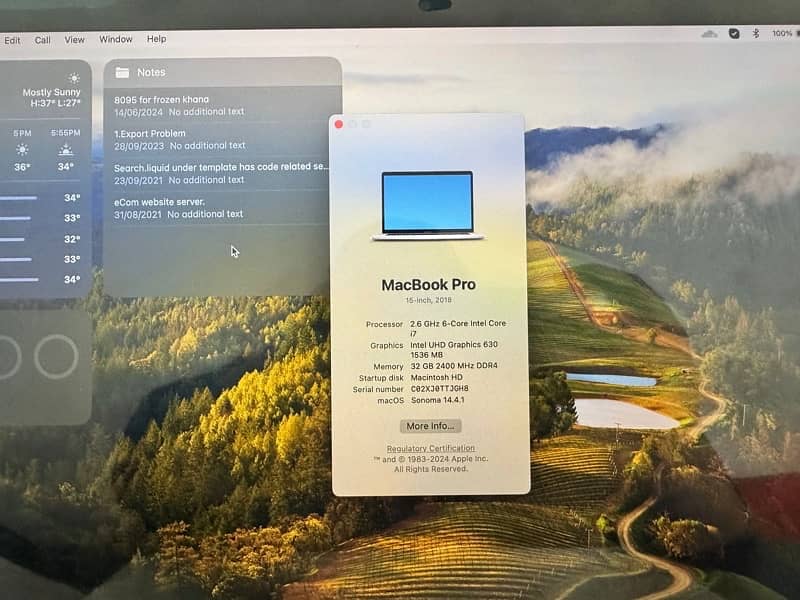 2018 macbook pro 15inch 32gb 512gb 0