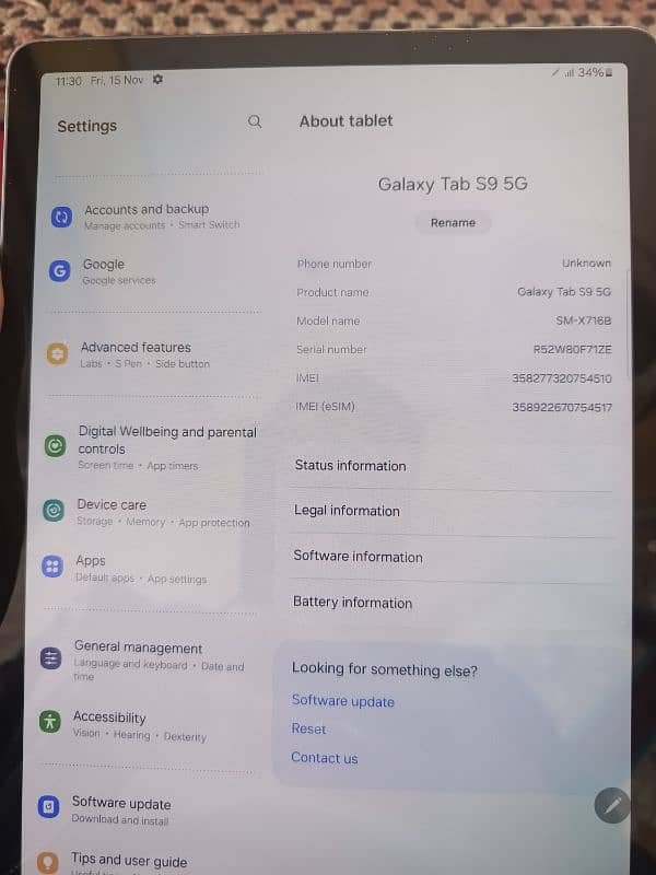 Samsung Galaxy Tab s9 5g 5