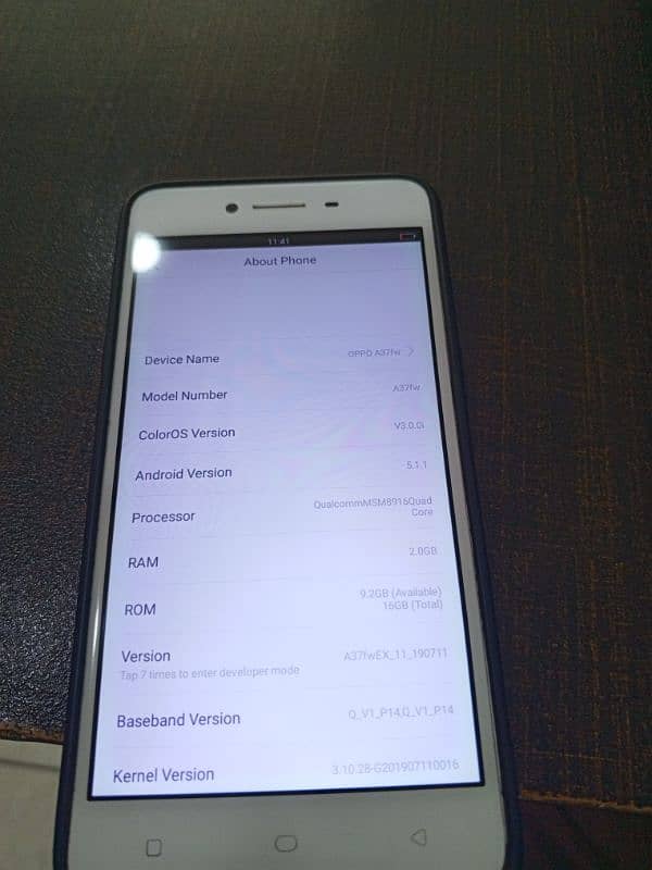 Oppo A37 double sim PTA approved 2/16 gb 5