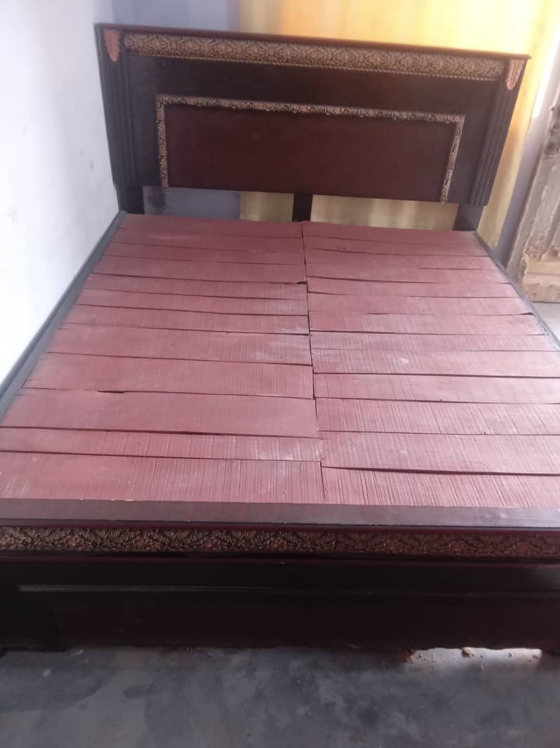 Wooden Double bed low price 3