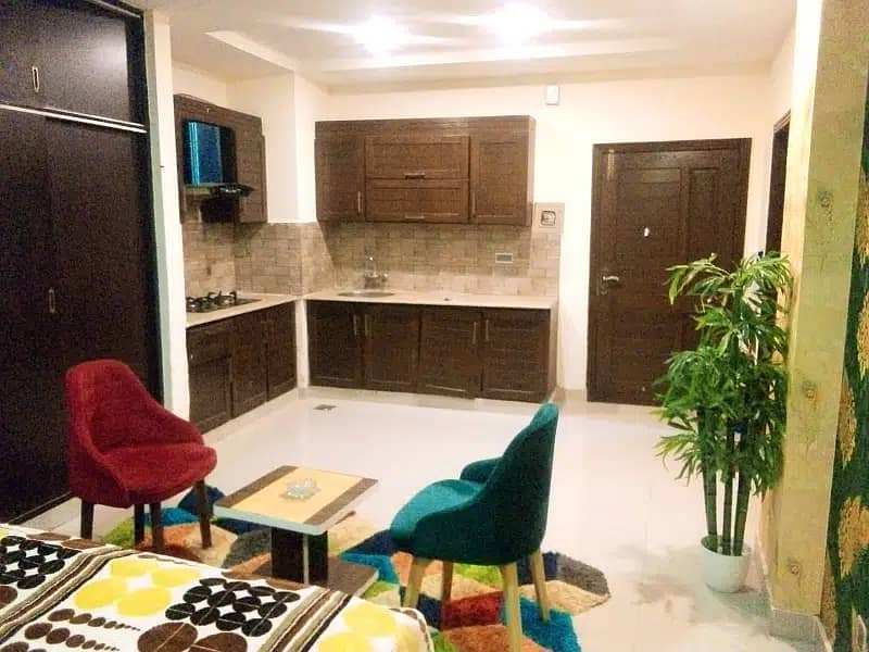 Fully furnished studio apartment available for rent bahria town isb 0