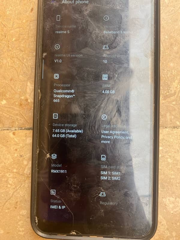 Realme 5 4/64 slightly used 6