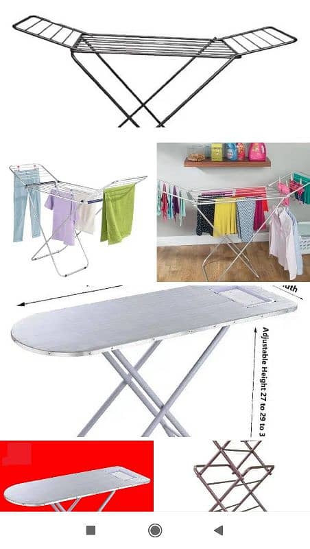 heavy duty clothes stand/iron table and clothes drying stands 4